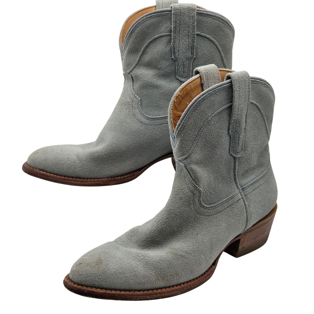 Tecovas The Casey Western Ankle Boots Womens 8B Green Suede Roughout 2021
